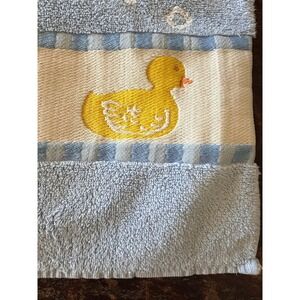 HomeTrends Kids Bath Towel 27x46 Blue Good Rubber Ducky Embroidered Nursery Core